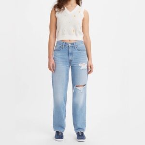 LEVI’S ‘94 Baggy Straight-Leg Distressed Jeans Women’s Size 29